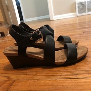 Faux leather dress sandals